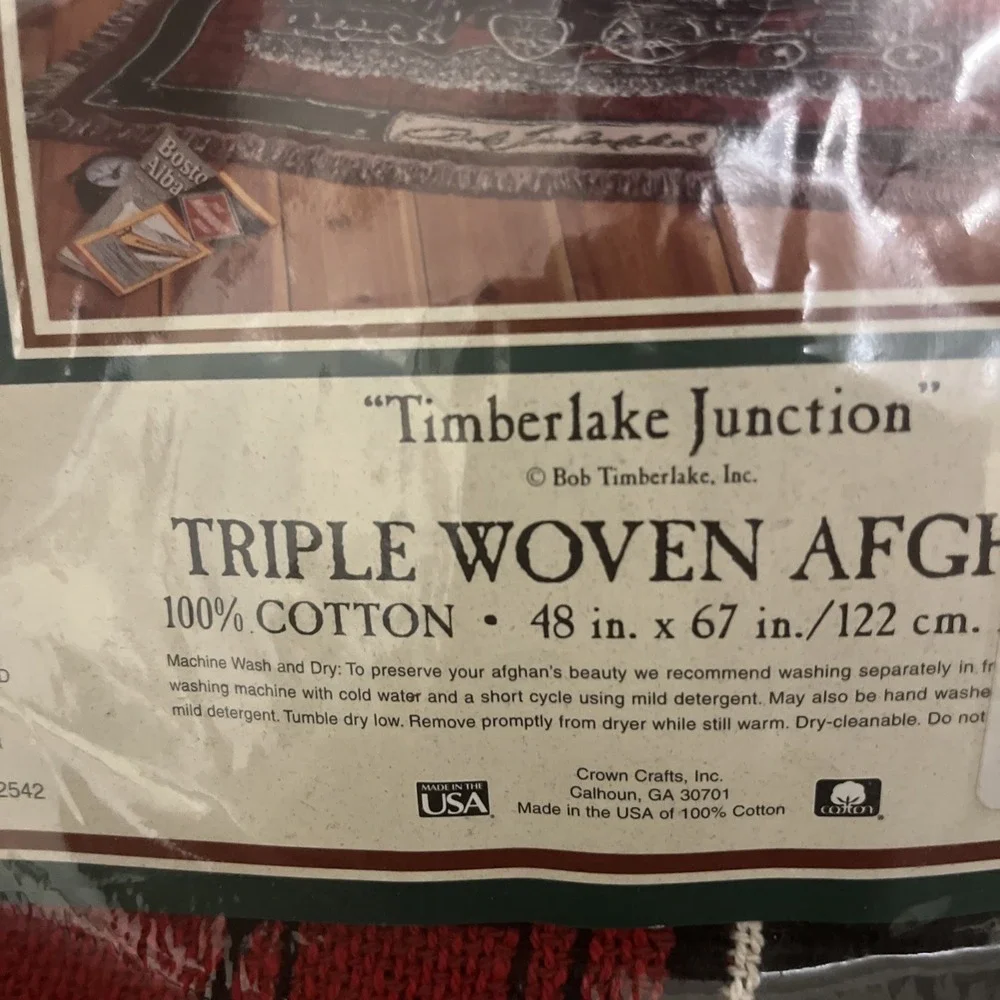 Vintage Bob Timberlake Junction Train Afghan Tapestry Throw NEW USA Crown Crafts